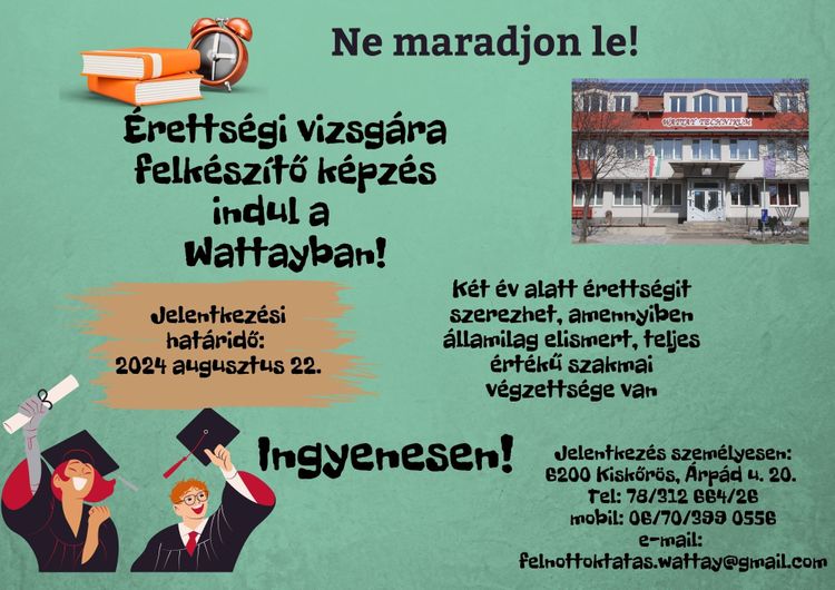 A Wattayban felkészítjük az érettségire!