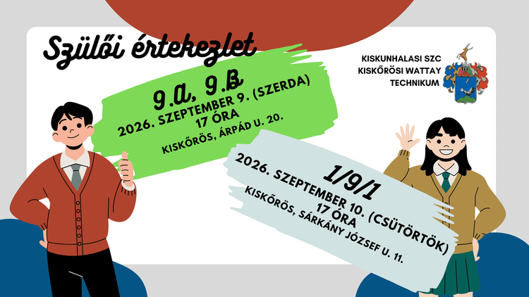 Szülői értekezlet a 9. évfolyamon