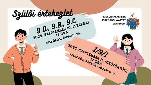 Szülői értekezlet a 9. évfolyamon